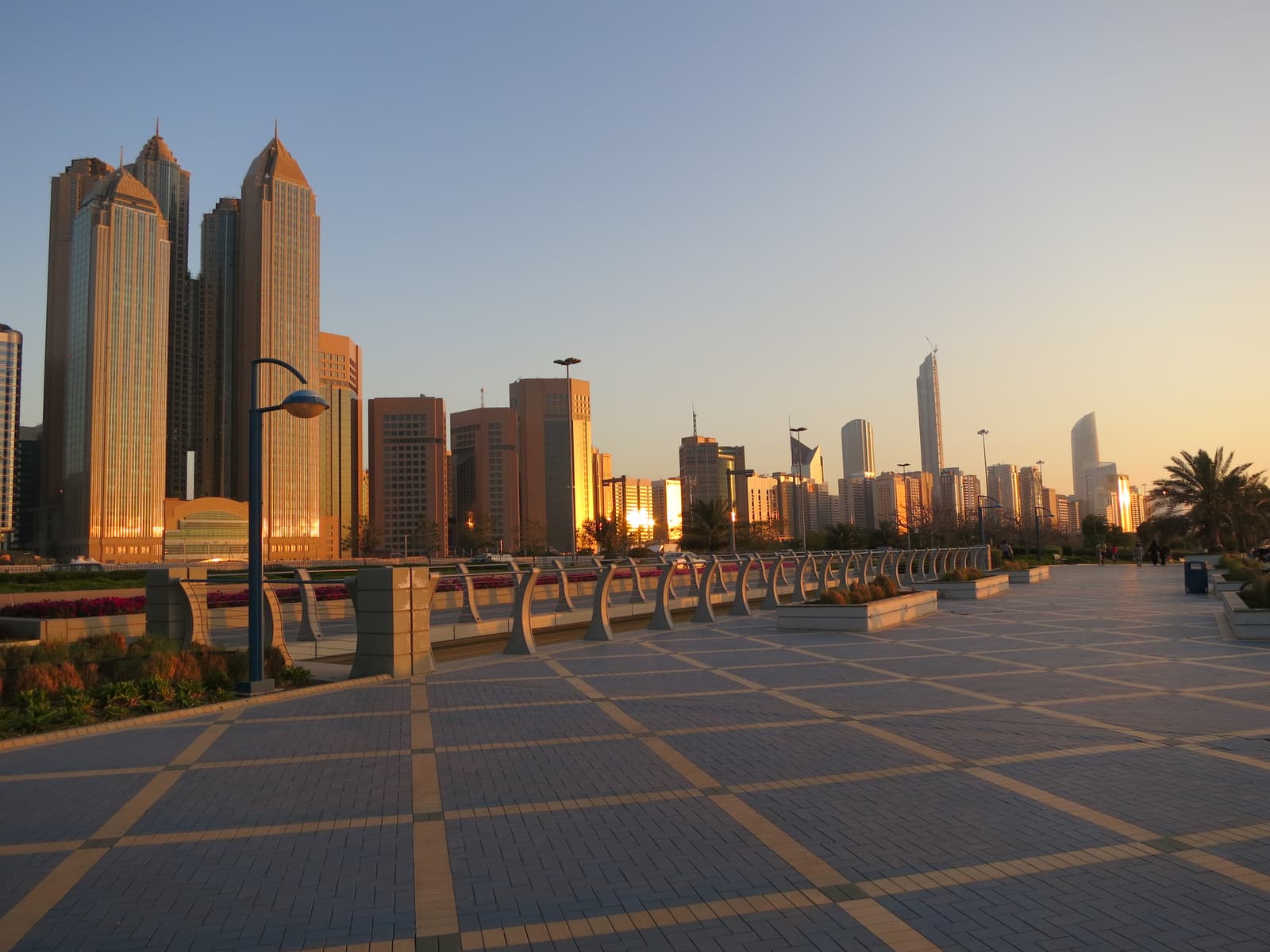 The Abu Dhabi skyline along the Corniche